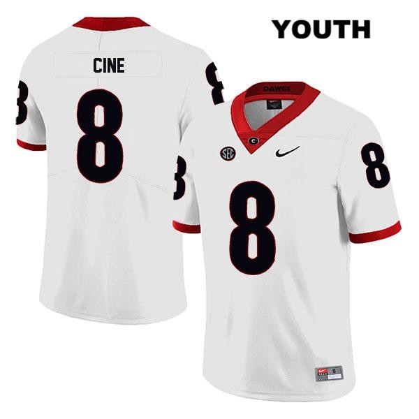 Georgia Bulldogs Youth Lewis Cine #8 NCAA Legend Authentic White Nike Stitched College Football Jersey SFD1556PS